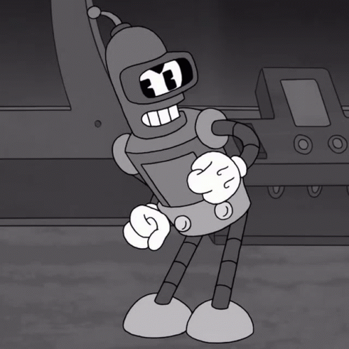 Futurama Monochromatic Bender Dancing GIF