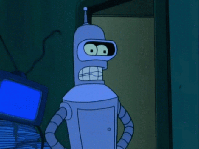 Futurama Angry Bender Rolling Eyes GIF