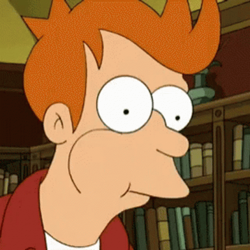 Futurama Philip J Fry Chewing Shocked Reaction GIF