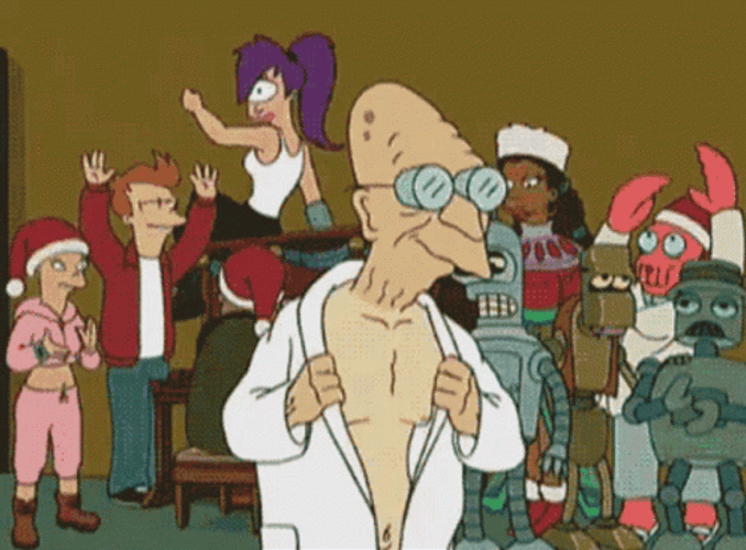 Futurama Professor Fansworth Stripping GIF