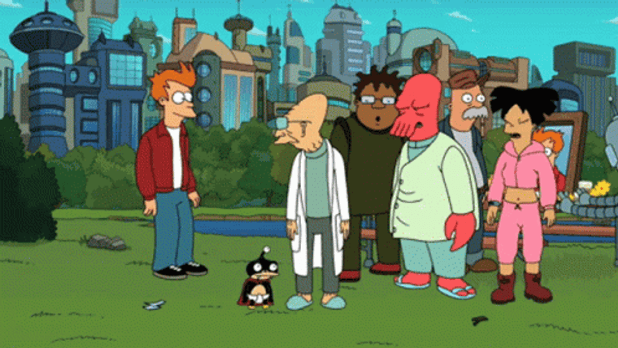 Futurama Scared Bender Carried GIF