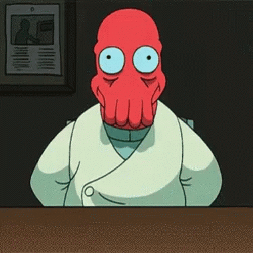 Futurama Startled Zoidberg Blinking Eyes GIF