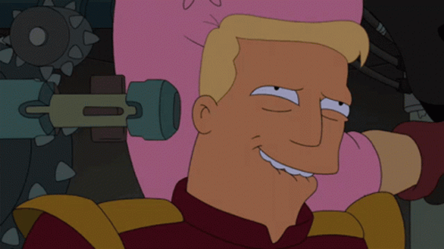 Futurama Zapp Brannigan Enjoying Head Punches GIF