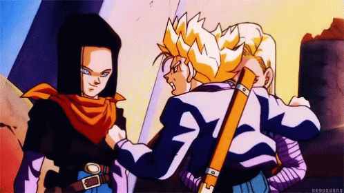 Future Gohan Punches Can't Even Touch Android Seventeen GIF