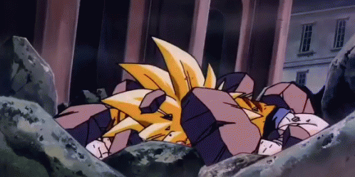 Future Gohan Stands Up From Being Attacked GIF