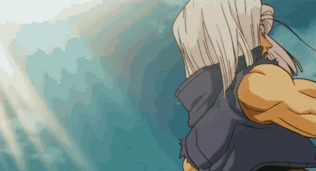 Future Trunks Dragon Ball Z Looking Back GIF