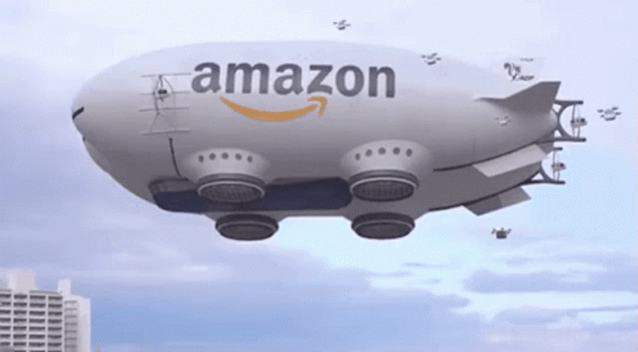 Futuristic Amazon Drone Delivery Animation GIF