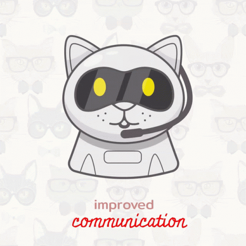 Futuristic Cat Robot Communication GIF