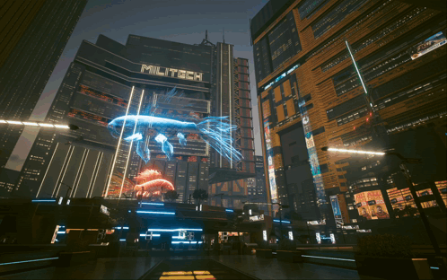 Futuristic City With Miltech Building