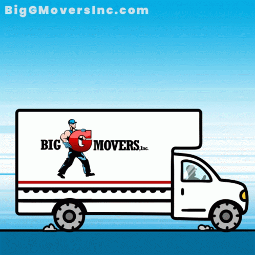 G Movers Truck With Man Carrying C GIF