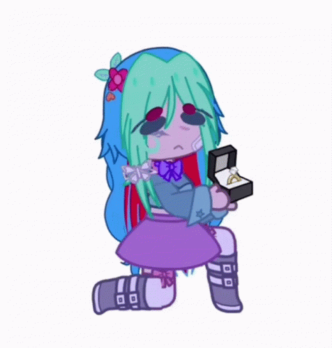 Gacha Beautiful Eyes While Holding Ring GIF