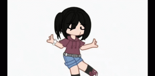 Gacha Life Kid With Black Hair Swaying GIF