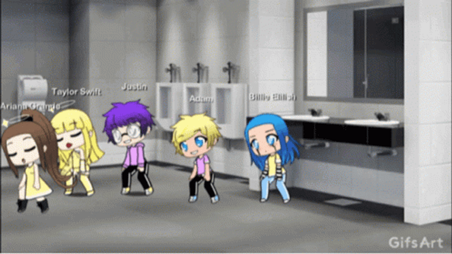 Gacha Life Squad Group Dancing GIF
