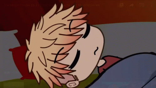 Gacha Sleeping Wakes Up In Bed GIF
