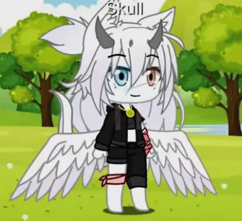 Gacha White Dragon Surprise Face GIF