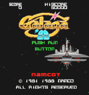 Galaga '88 Title Screen GIF