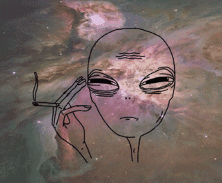 Galaxy Alien Smoking GIF