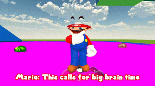 Galaxy Big Brain Time Super Mario Meme GIF
