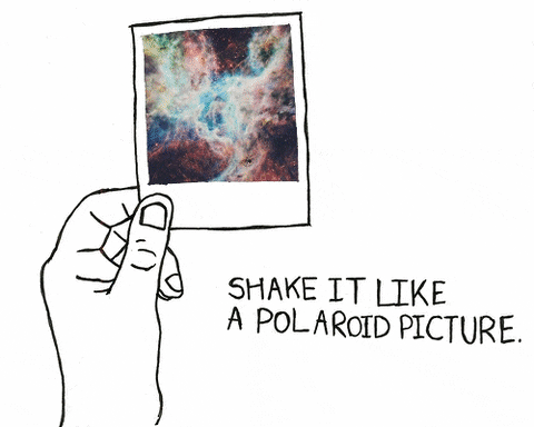 Galaxy In Polaroid GIF