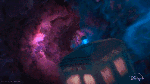 Galaxy Painting With Disney+ Logo GIF