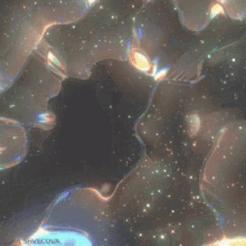 Galaxy With Stars And Bubbles GIF