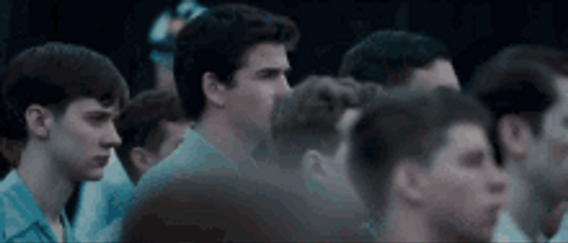 Gale Katniss Stare May The Odds Be Ever In Your Favor GIF
