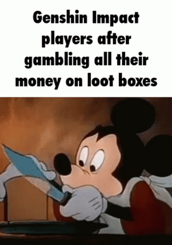 Gambling Mickey Mouse Slicing Meme GIF