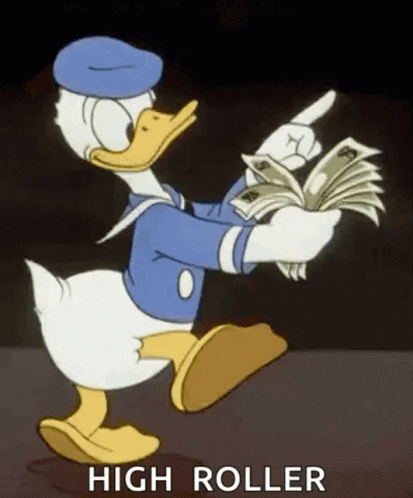 Gambling High Roller Donald Duck Disney GIF
