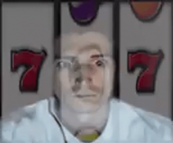 Gambling Wide Eyes Playing Slot Machine GIF