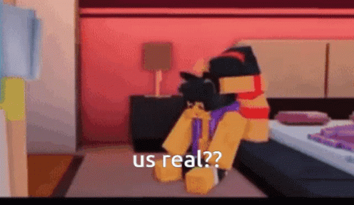 Game Character Says Us Real on Bed
