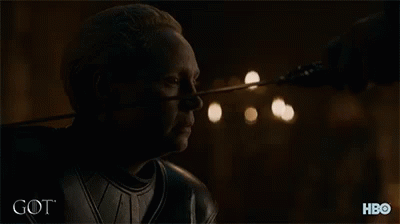 Game Of Thrones Brienne Pointed On By Sword GIF