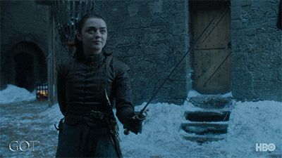 Game Of Thrones Brienne Playing Sword With Arya GIF