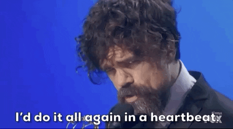 Game Of Thrones Peter Dinklage No Regrets Award Speech GIF