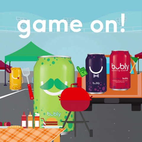 Game On Bubly Soda Cans GIF