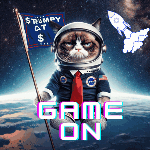 Game On Grumpy Cat On Space Suit GIF