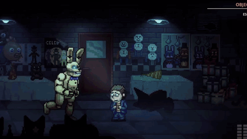 Game Over Bunny Saying Retry Back to Title