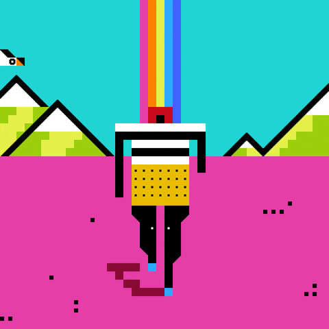 Gameboy 8bit Rainbow GIF