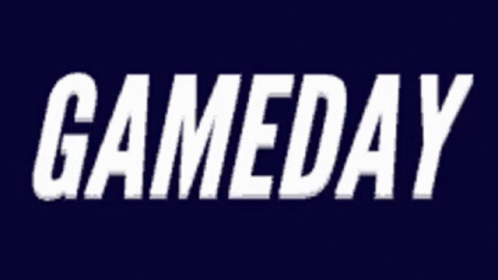 Gameday Text on Blue Background
