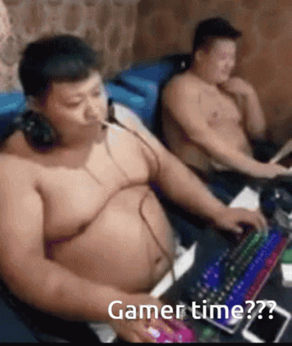 Fat Boy Gamer Time GIF