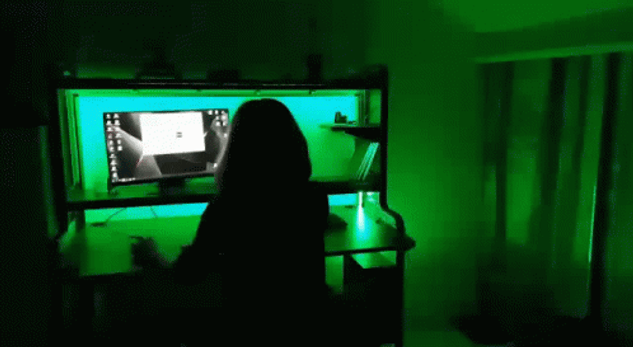 Gamer On Big Screen GIF