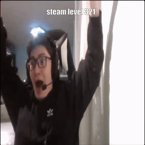 Gamer Steam Level 321 GIF
