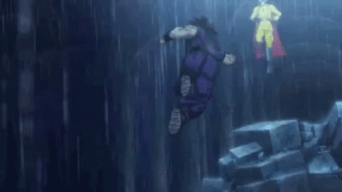 Gamma 1 And Gohan Fighting In The Air GIF
