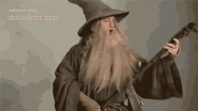 Gandalf Reface Singing With Guitar GIF