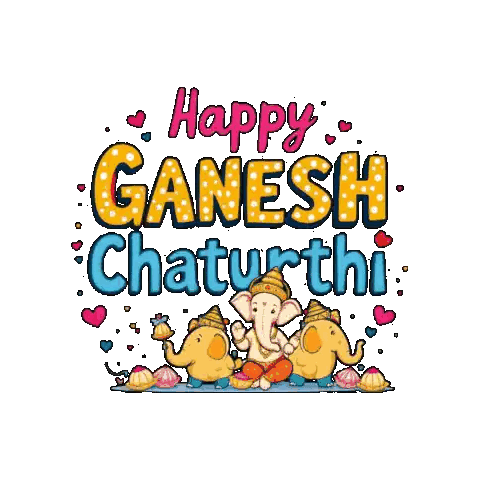 Ganesh Chaturthi Greeting Card with Elephants