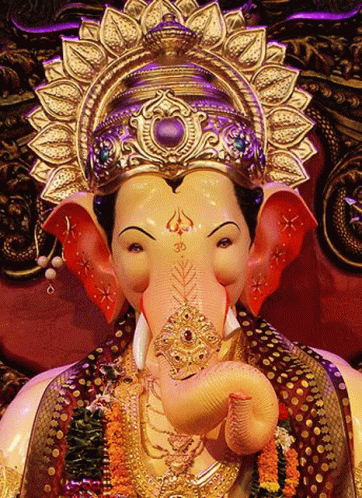 Ganesh Chaturthi Greeting Card With Ganesha Statue