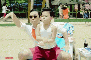 Psy With Kid Dancing To Gangnam Style GIF