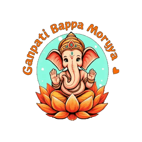 Ganpati Bappa Morya Elephant on Lotus