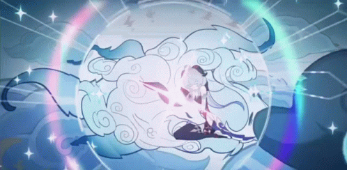 Ganyu Surrounding By Clouds GIF