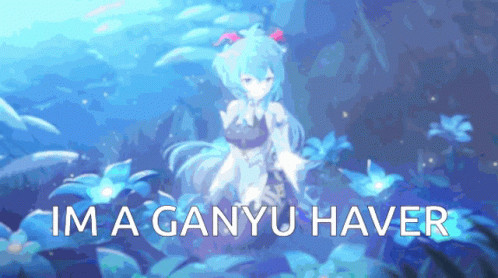 Ganyu Haver Sitting On Flowers GIF