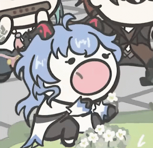Ganyu Eating Flowers GIF